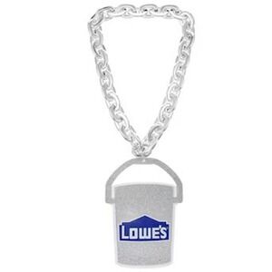 Lowe's Silver Glitter Ice Bucket Chain Necklace Novelty Accessory
